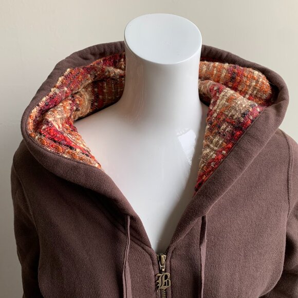 billabong ladies brown patches textured zipper hoodie - Picture 2 of 9